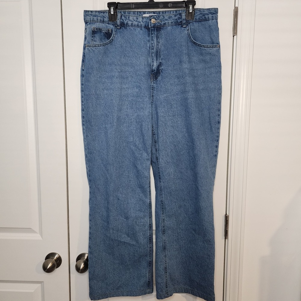 DeFacto Jeans High Waist Wide Leg Denim Blue Size 14